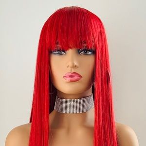 Long Gorgeous “Put On & Go” Red Wig for Daily Wear/Calgary Stampede Events…💄